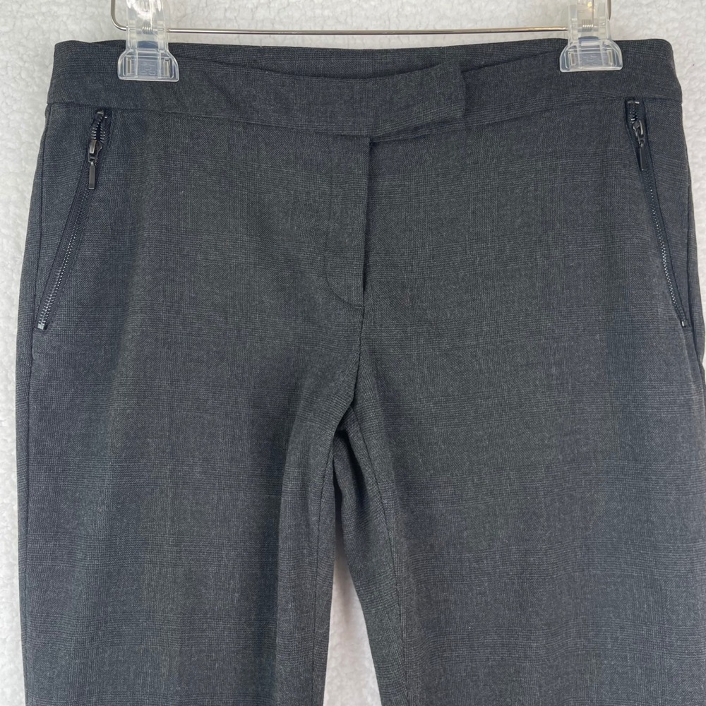 Savile Row Co London Womens 6 Grey Glen Plaid Slim Leg Ankle Dress Pants Stretch